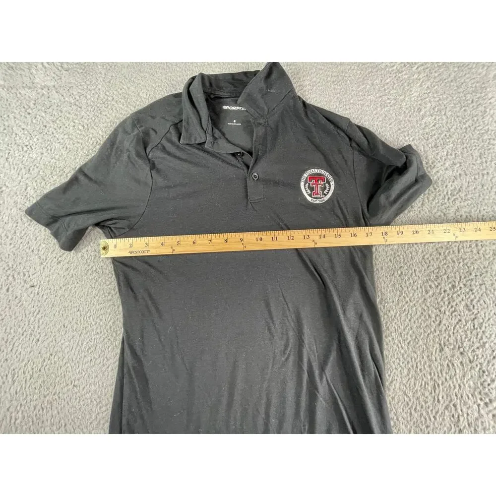 Texas Tech Club Polo Shirt Men Small Black University Red Raiders Sport-Tek Polo - Picture 6 of 9